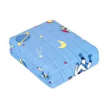 REBEL Premium verzwaringsdeken voor kinderen, katoen, kosmos-motief, 100x150 cm, 5 kg