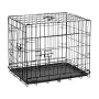 REBEL RA-1201 opvouwbare metalen hondenbench, middel 61x46x51 cm, zwart