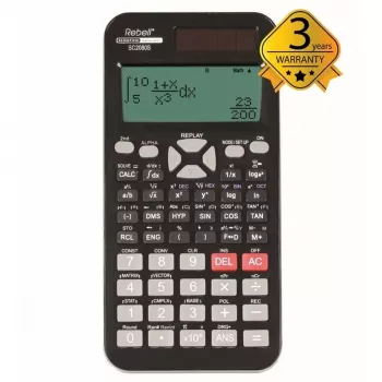 REBELL wetenschappelijke rekenmachine SC2080 – 240 functies, 2-regelig LCD, batterijgevoed, zwart