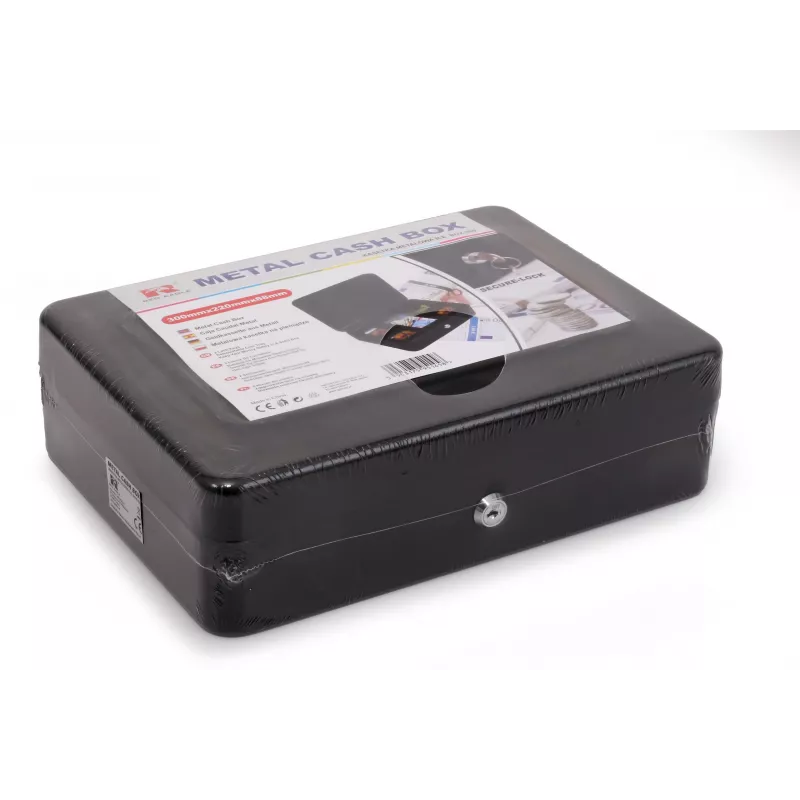 RED EAGLE BOX-300 metalen geldkist met sleutelslot, zwart, staal