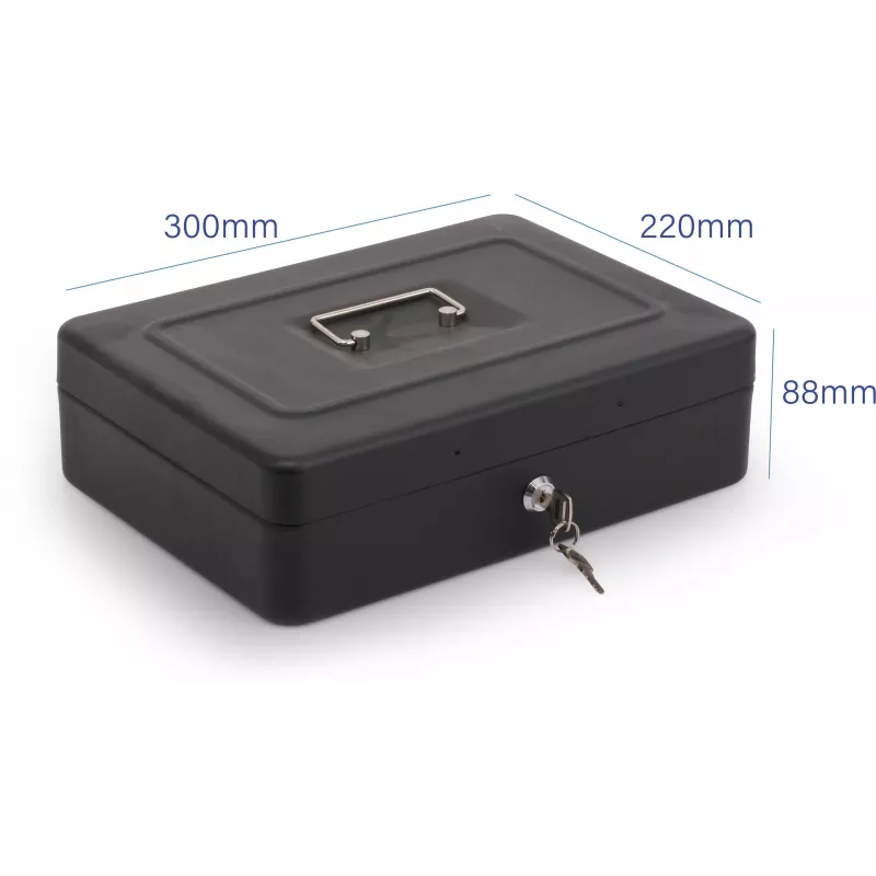 RED EAGLE BOX-300 metalen geldkist met sleutelslot, zwart, staal