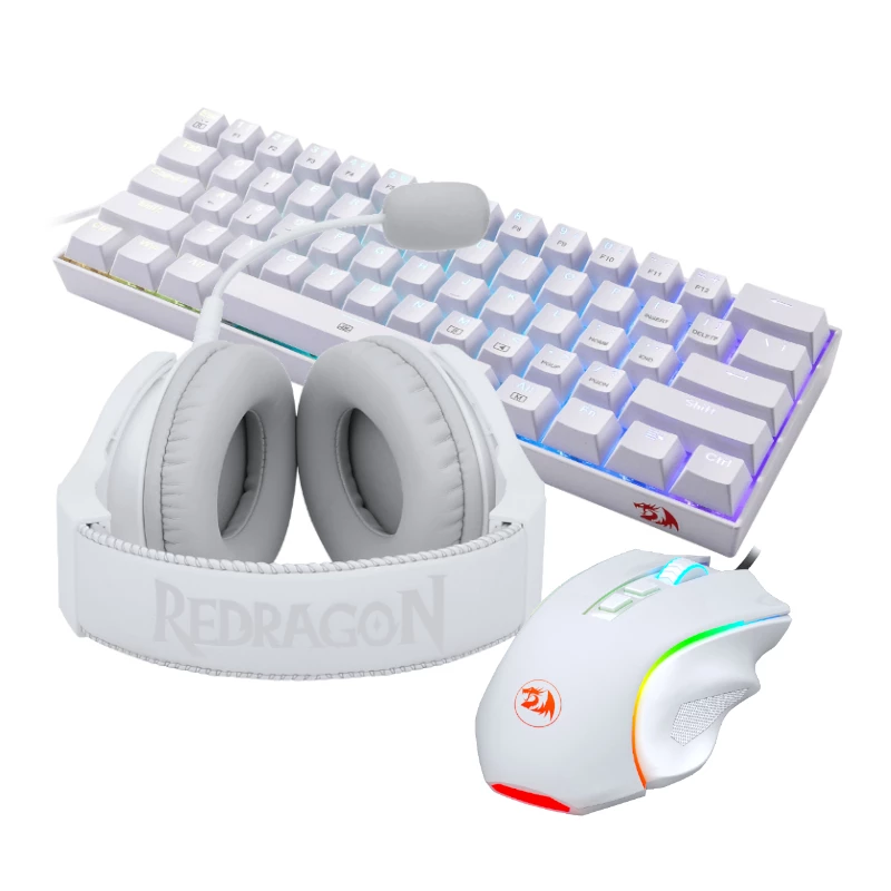 REDRAGON 3-in-1 bedraad gaming-set - toetsenbord, muis, headset - wit