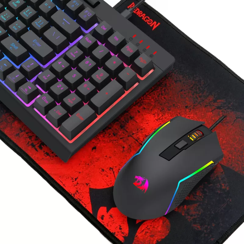 Redragon 4-in-1 gaming-combinatie: RGB-toetsenbord, muis, muismat & headset