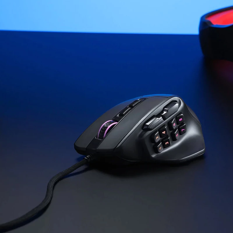 REDRAGON Aatrox 6200DP RGB MMO gaming-muis - zwart