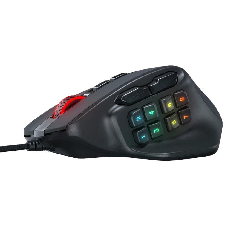 REDRAGON Aatrox 6200DP RGB MMO gaming-muis - zwart