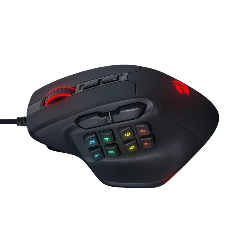 REDRAGON Aatrox 6200DP RGB MMO gaming-muis - zwart