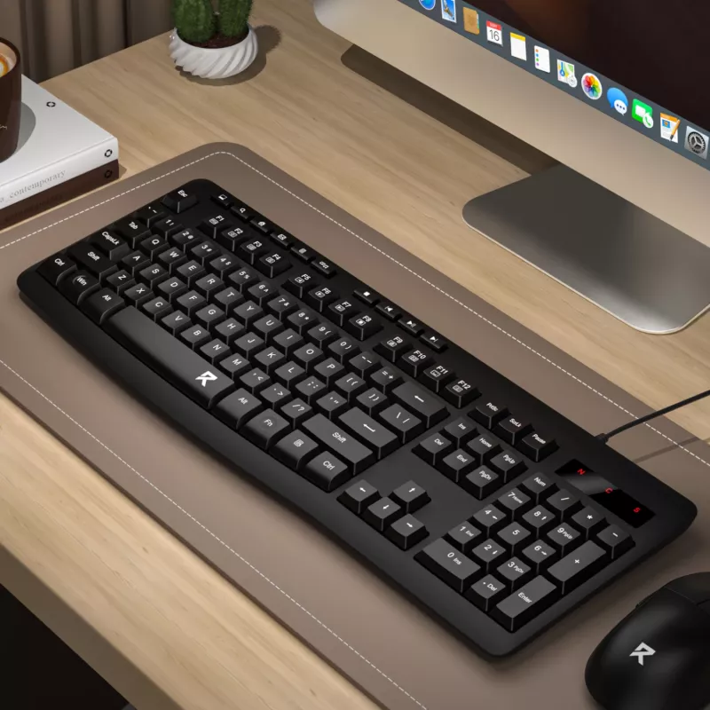 Redragon BK-7366 full-size ergonomisch bedraad membraan kantoortoetsenbord - zwart