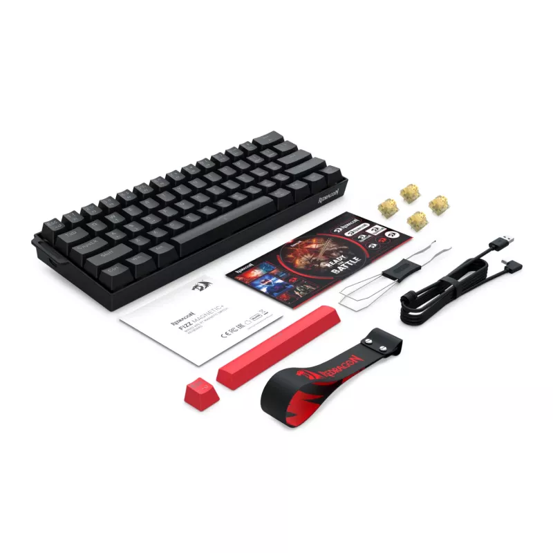 Redragon FIZZ Magnetic Plus 60% RGB Gaming-toetsenbord - Zwart