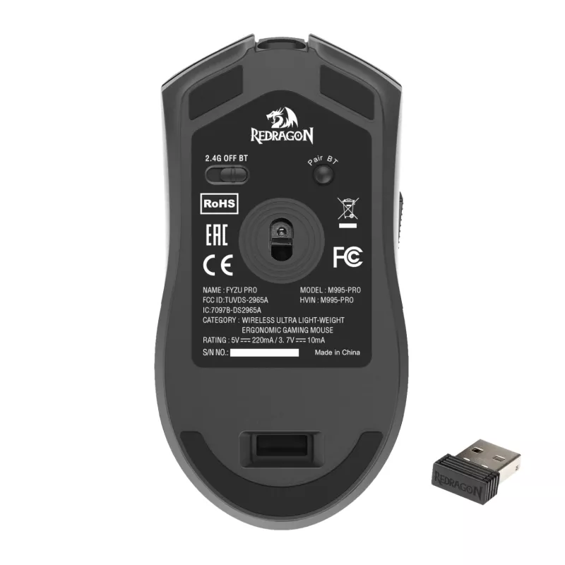 Redragon FYZU M995 PRO Draadloze gamingmuis, zwart