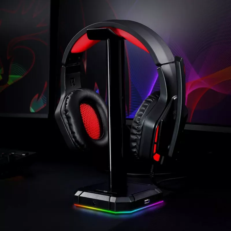 Redragon HA300 Scepter Pro RGB headsetstandaard met 4-poorts USB 2.0-hub
