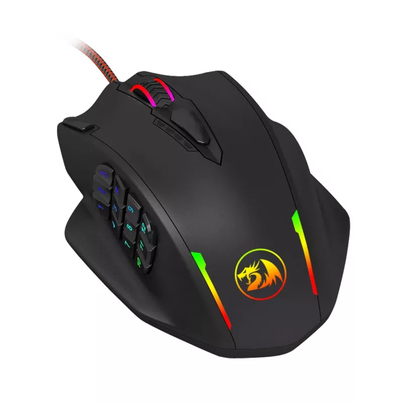 REDRAGON IMPACT 12400DPI MMO gaming-muis - zwart