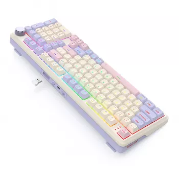 Redragon K768VI-WL Eisa 100 Draadloos gamingtoetsenbord, Lilac