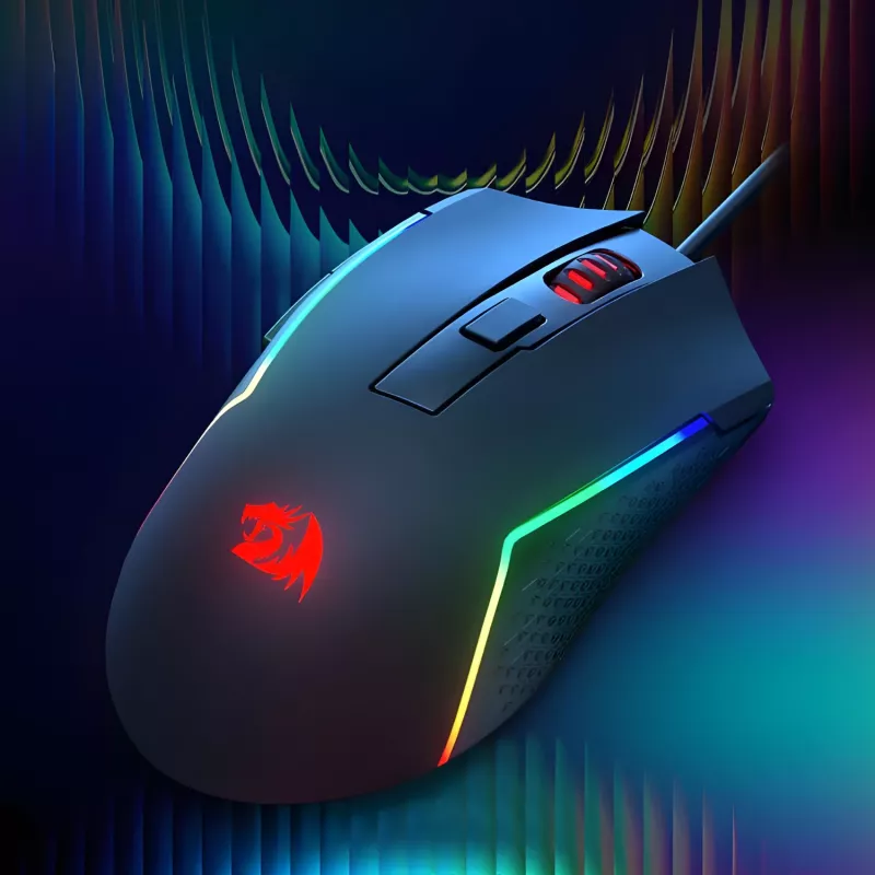 Redragon M616 TRIDENT 10000DPI RGB gaming-muis - zwart