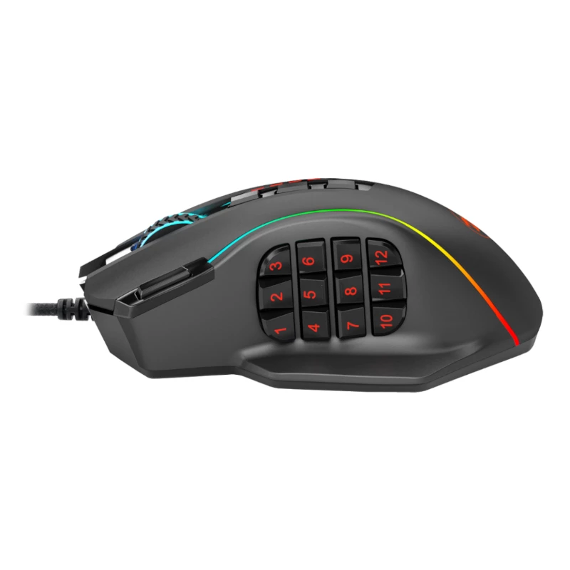REDRAGON PERDICTION 4 12400DPI RGB MMO ergonomische gaming-muis - zwart