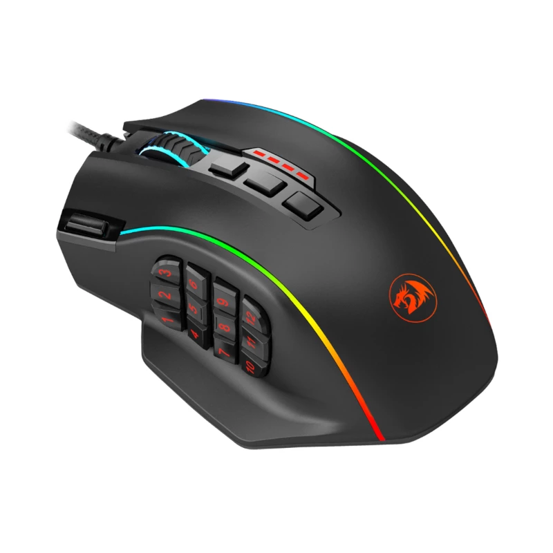 REDRAGON PERDICTION 4 12400DPI RGB MMO ergonomische gaming-muis - zwart