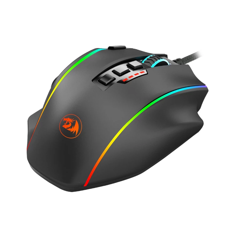 REDRAGON PERDICTION 4 12400DPI RGB MMO ergonomische gaming-muis - zwart
