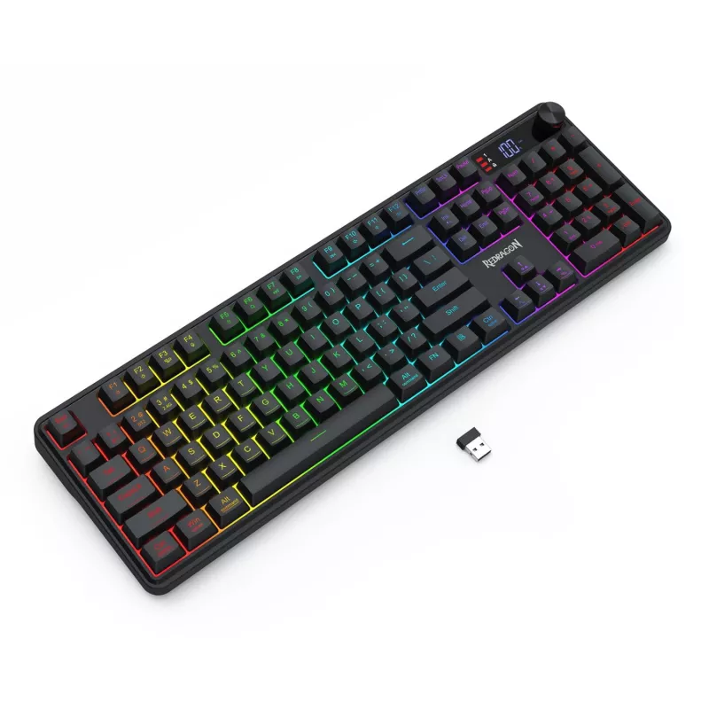 Redragon RM104 PRO VOLCANO RGB draadloos mechanisch gaming-toetsenbord - zwart