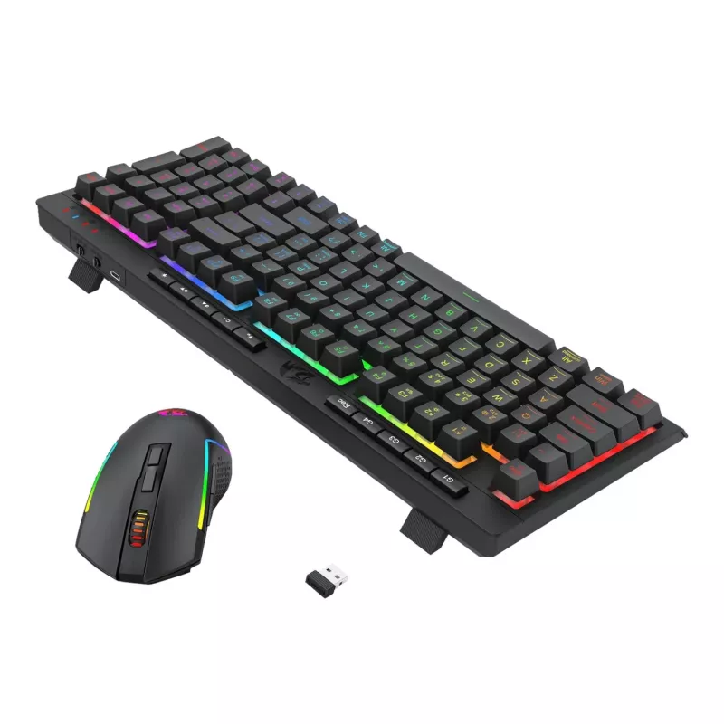 Redragon RYLO PRO S142 tri-mode RGB gaming-toetsenbord en muis combo