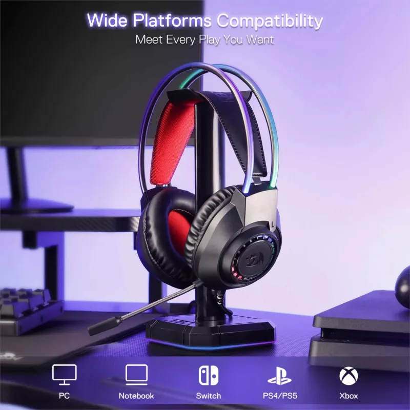 Redragon SCREAM over-ear RGB gaming-headset - zwart