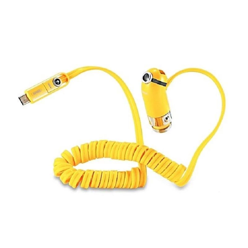 REMAX Cutie autolader geel - 2 USB-A-poorten 4.2A totale uitgang