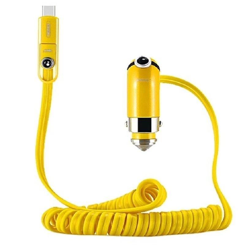 REMAX Cutie autolader geel - 2 USB-A-poorten 4.2A totale uitgang