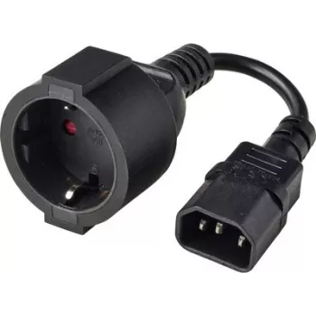 Renkforce stroomadapterkabel C14 naar Schuko-bus 0,15 m zwart RF-7176926