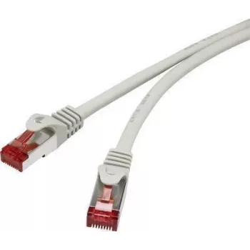 Renkforce RF-4724268 Cat6 S/FTP RJ45 patchkabel 10m grijs snagless verguld brandvertragend