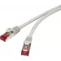 Renkforce RF-4724268 Cat6 S/FTP RJ45 patchkabel 10m grijs snagless verguld brandvertragend