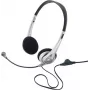 Renkforce RF-5045268 bedrade on-ear-headset met beugelmicrofoon en inline volumeregelaar, zwart/zilver