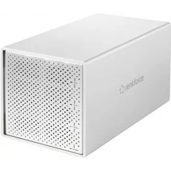Renkforce RF-5587610 4-bay SATA-harde-schijfbehuizing, 2,5/3,5 inch, USB 3.2 Gen 1, aluminium, 80mm ventilator