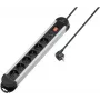 Renkforce RF-6417718 6-voudige overspanningsbeveiliging stekkerdoos met aluminium behuizing, 1,5 m kabel, zwart