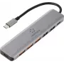 Renkforce RF-7465828 USB-C 6-in-1 hub, 3x USB-A 3.0, USB-C data, 4K HDMI, 100W PD, grijs