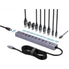 Renkforce RF-7465830 interne USB-C 10-poorts USB 3.0-hub, 5 Gbit/s, SATA-gevoed, grijs