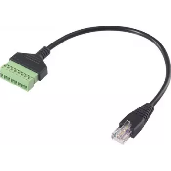 Renkforce RJ45-netwerkadapterkabel, RJ45-stekker naar schroefklemmenblok, 8P8C, 30 cm, zwart RF-6443978