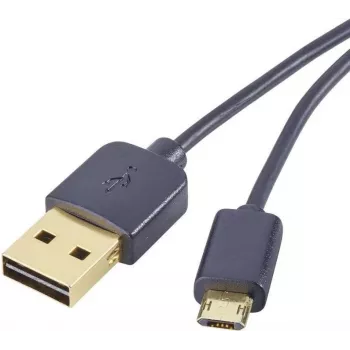 Renkforce USB 2.0 A naar Micro-B reversibele kabel 1 m zwart
