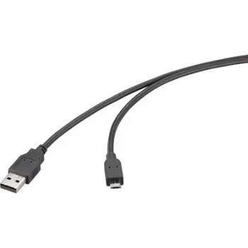 Renkforce USB 2.0 kabel USB-A stekker naar USB Micro-B stekker 3 m zwart RF-6830434