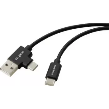 Renkforce USB 2.0 USB-C naar USB-A kabel 1m zwart RF-7116120