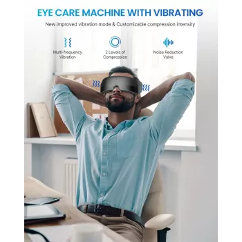 RENPHO Eyeris View oogmassager met warmte, luchtcompressie, vibratie, Bluetooth, USB-C, opvouwbaar, grijs