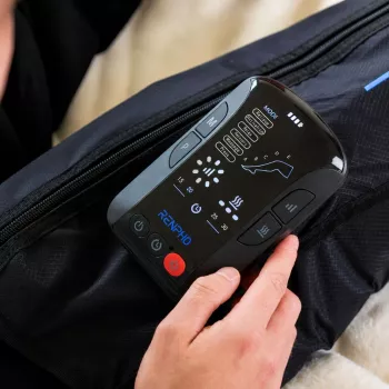 RENPHO beenmassager WML01 – luchtdruk- en warmtetherapie voor voeten, kuiten en benen, grijs/zwart