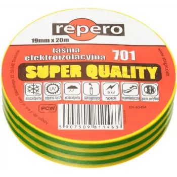 REPERO 701 geel-groen PVC-isolatietape 19mm x 20m