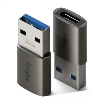 Ringke converter USB-stekker naar USB-C-bus (2 stuks) gunmetal