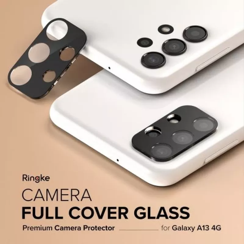Ringke Galaxy A13 4G cameraschutz Full Cover glas (3-pack) zwart