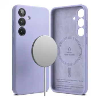 Ringke Galaxy S25-hoes silicone Magnetic lavendel