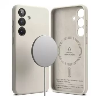 Ringke Galaxy S25 hoesje siliconen magnetic stone