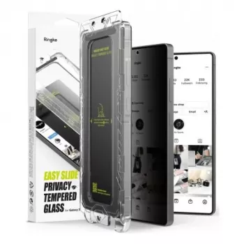 Ringke Galaxy S25 Ultra Schermbescherming Premium Easy Slide Privacy Tempered Glass 9H met Installatiehulp (2 stuks) Transparant