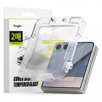 Ringke Galaxy Z Flip 7 displayschermfolie Cover Display Premium Tempered Glass 9H (2 stuks) transparant