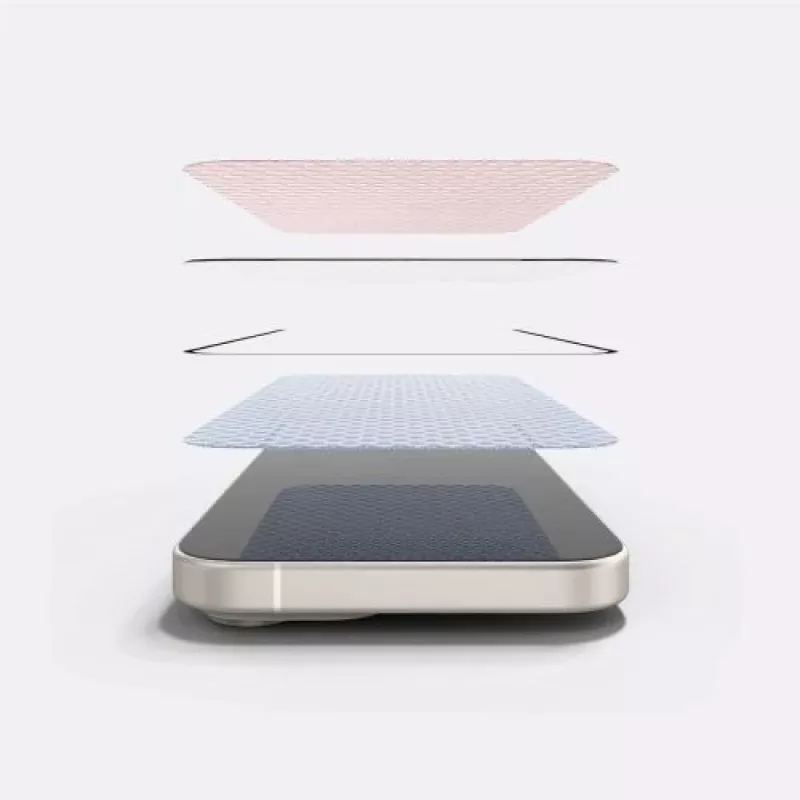 Ringke iPhone 15/16 Screen Protector Privacy Tempered Glass 9H met installatiehulp transparant