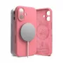 Ringke iPhone 16 hoesje silicone magnetisch roze