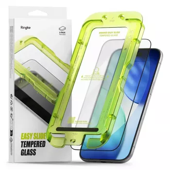 Ringke iPhone Air displayschermfolie Premium Easy Slide Tempered Glass 9H met montagehulp (2-pack) transparant