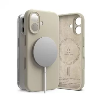Ringke siliconen magnetische hoes voor iPhone 16, Stone